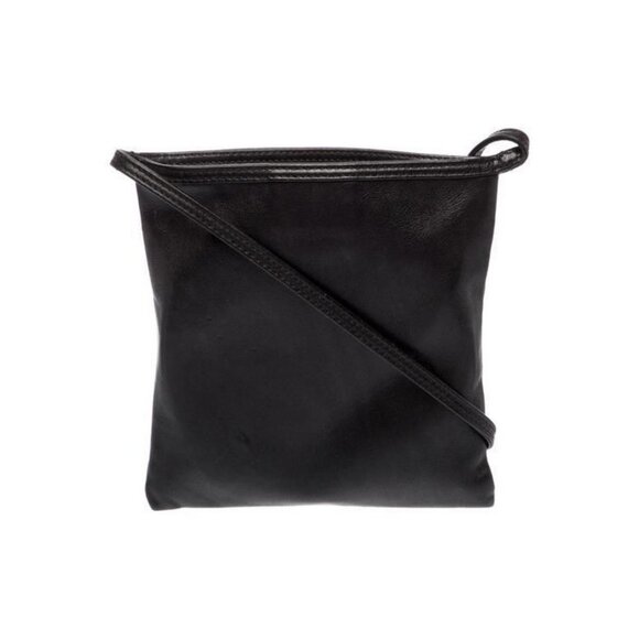 Gucci Black Leather Messenger Crossbody Bag With Adjustable Strap & Zipper Closu - Picture 3 of 6